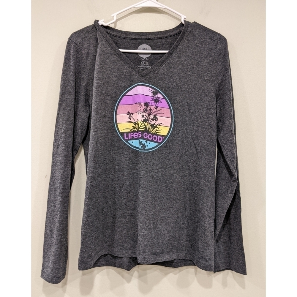 Life is Good Cool Tee Long Sleeve Classic Fit Size Small
